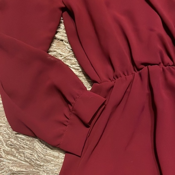 NWT Boohoo Tall Wrap Peplum Long‎ Sleeve Blouse - Picture 2 of 7